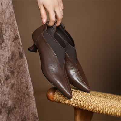 Fashion New Spring/Summer Genuine Leather Women Pumps Shoes for Women Fashion Pointed Toe Loafers Shoes Women High Heels Ladies Shoes