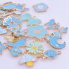 30 stuks/partij Willekeurig Gemengde Emaille Bedels Voor Sieraden Maken Benodigdheden Zon Maan Ster Fruit Dier Bedel Hanger Materialen DIY Oorbellen