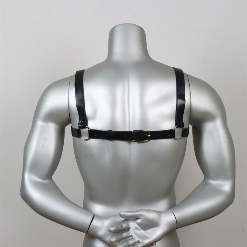 Sexy Punk Chest Harness Belt, Sex Restrain Chest Bandage Adjustable Chest Belt with Buckle Rings for Nightclub Cosplay