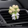 Tulip Car Perfume Aroma Diffuser Flower Long-Lasting Light Fragrance Car Diffuser Stone Fragrance Clip Car Decoration for Girls