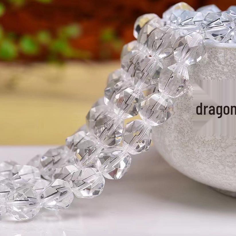 

White Crystal Faceted Beveled Loose Beads for Buddhist Mala Bracelet Jewelry 6mm