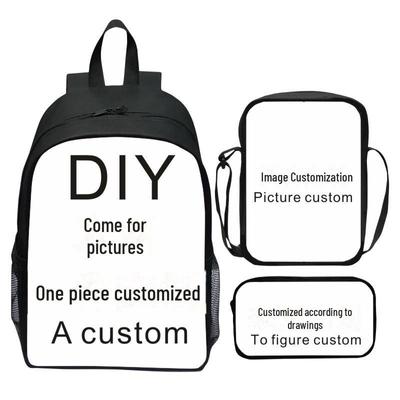 Neuankömmling Rucksack-Set mit Cartoon-Print: Beinhaltet 3-teilige DIY-Bilder-Schultasche, leichte Umhängetasche und Federmäppchen.