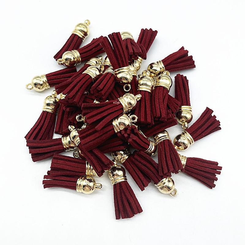 New 10pcs 38mm Vintage Leather Tassels DIY Keychain Cellphone Straps Pendant Tassels for Jewelry Earrings Findings Accessories