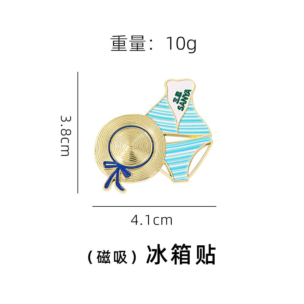 Baked Paint Alloy Pearl Magnetic Sanya Tourist Souvenir Fridge Magnet, Hainan Beach Scenic Spot Cultural Creative Magnetic Sticker