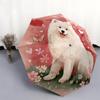 Happy Samoyed Pattern, Automatic Folding Umbrella, Portable and Foldable Design, 8 Ribs, a Christmas or Birthday Gift.