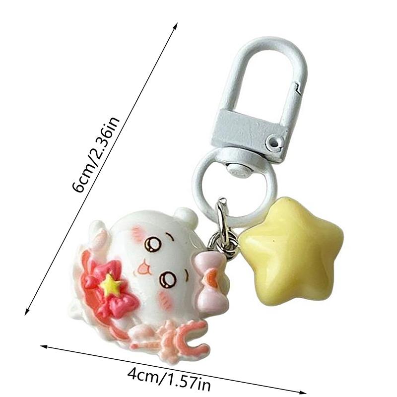 2/4Pcs Cute Sweet Star Chiikawa Hachiware Usagi Phone Chain Keyring Keychain Pendant Backpack Charm Bag Hang Ornament Girly Gift