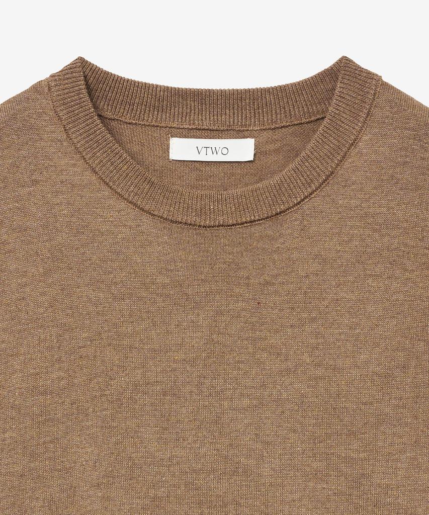 VTWO Cool Washable Round Neck Half Knit (Brown)