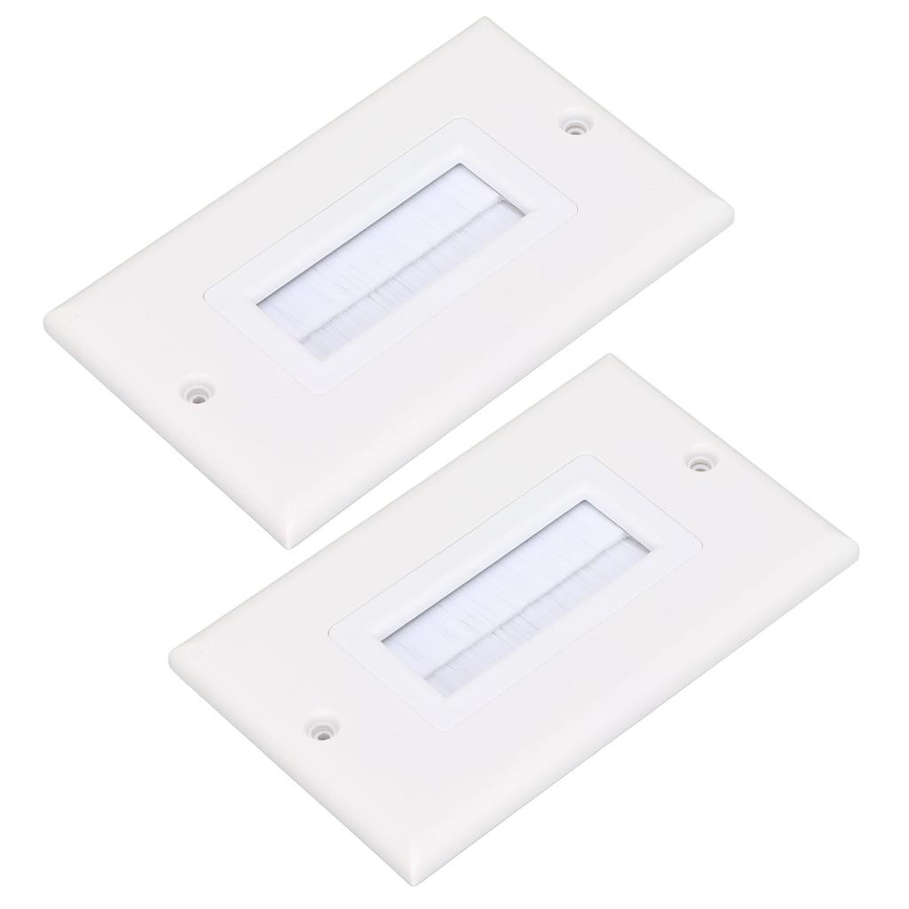 Brush Wall Plate ABS Dust Proof Cable Pass Through Insert Bristled Wall Socket for HD Multimedia