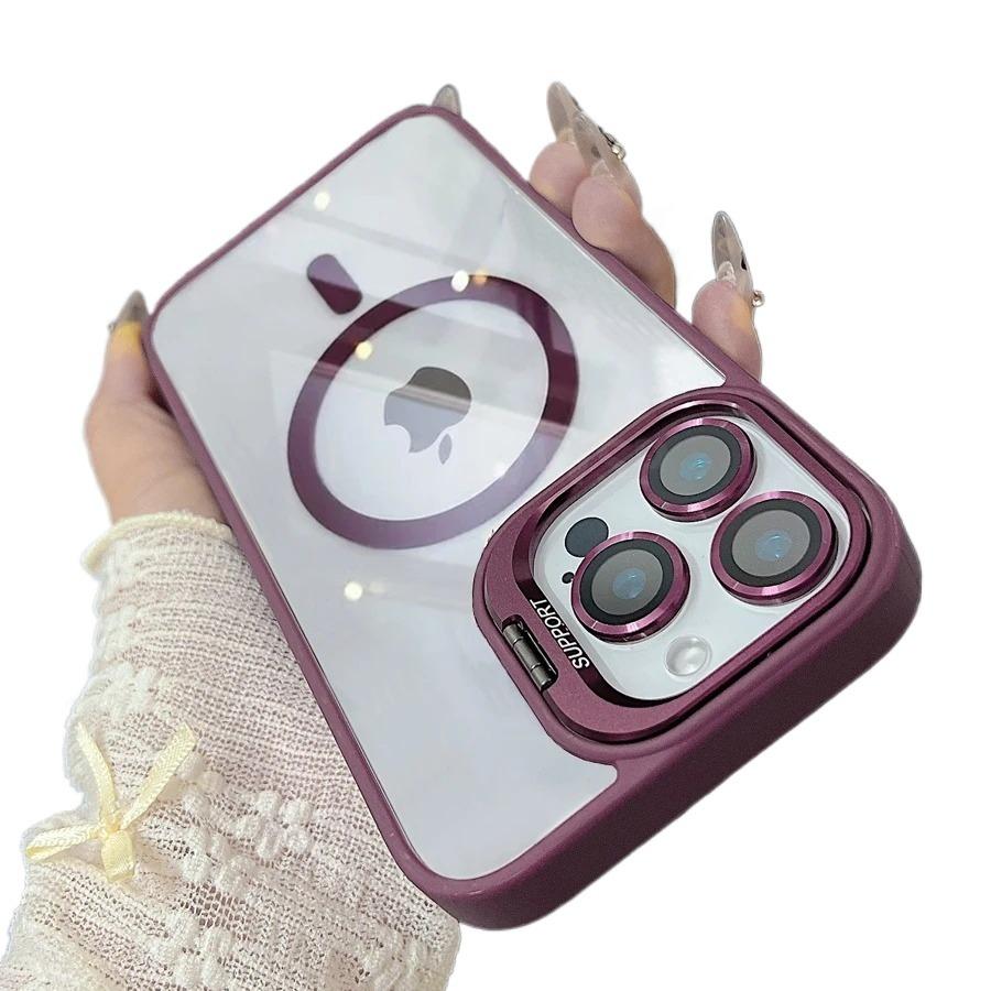 

Magnetic Ring Stand Case For Magsafe For For Iphone 17 16 15 14 Plus 13 12 Pro Max Wireless Charge Case With Lens Protector for iPhone 17 Air