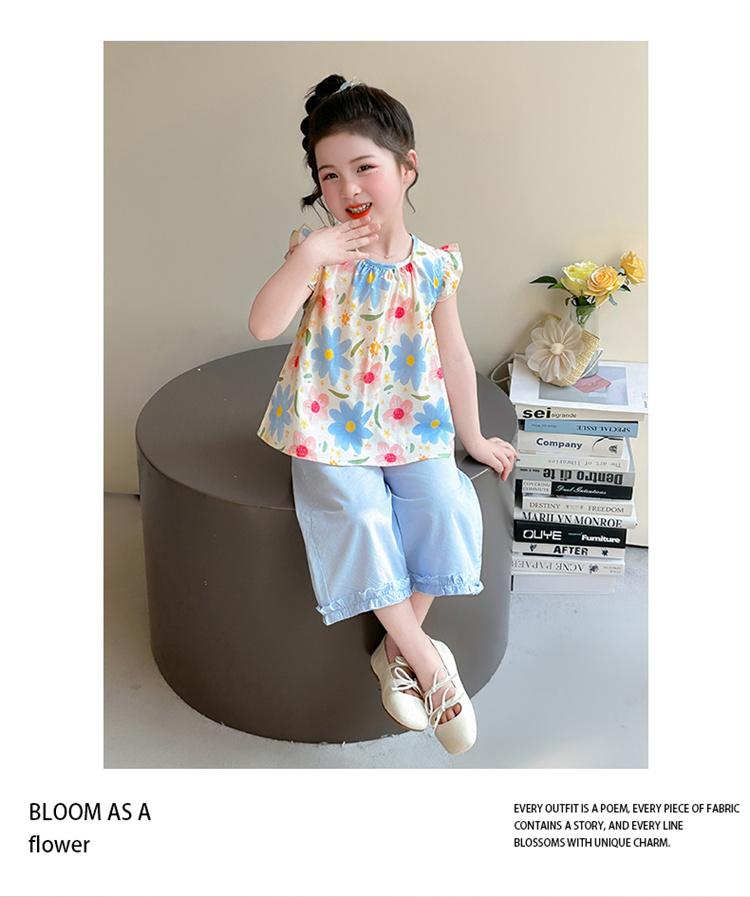 Girls' Summer Outfit New Fashionable and Stylish Baby Sleeveless Top, Children's Pants, Princess Summer Clothes, Children's Clothing