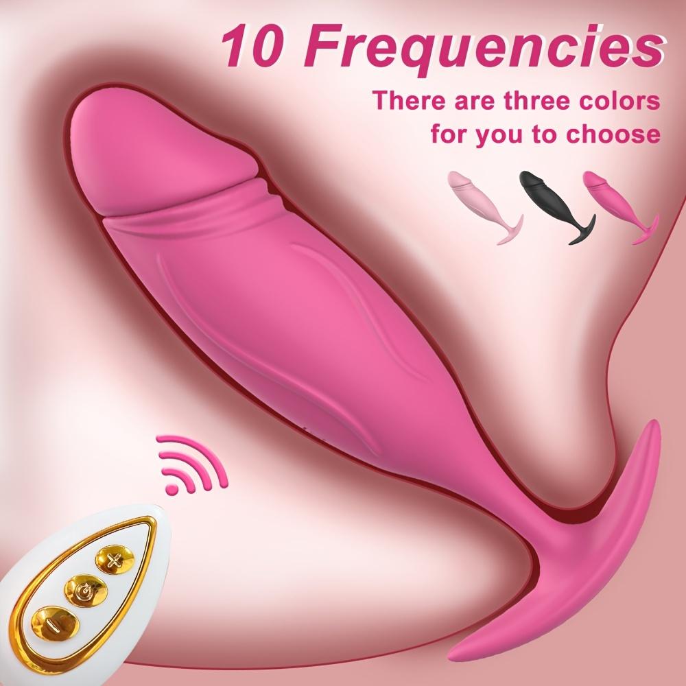 Remote Silicone Anal Plug - 10 Vibration Modes, Rechargeable Lithium Battery, Telescopic Prostate Massager,  SM Toy