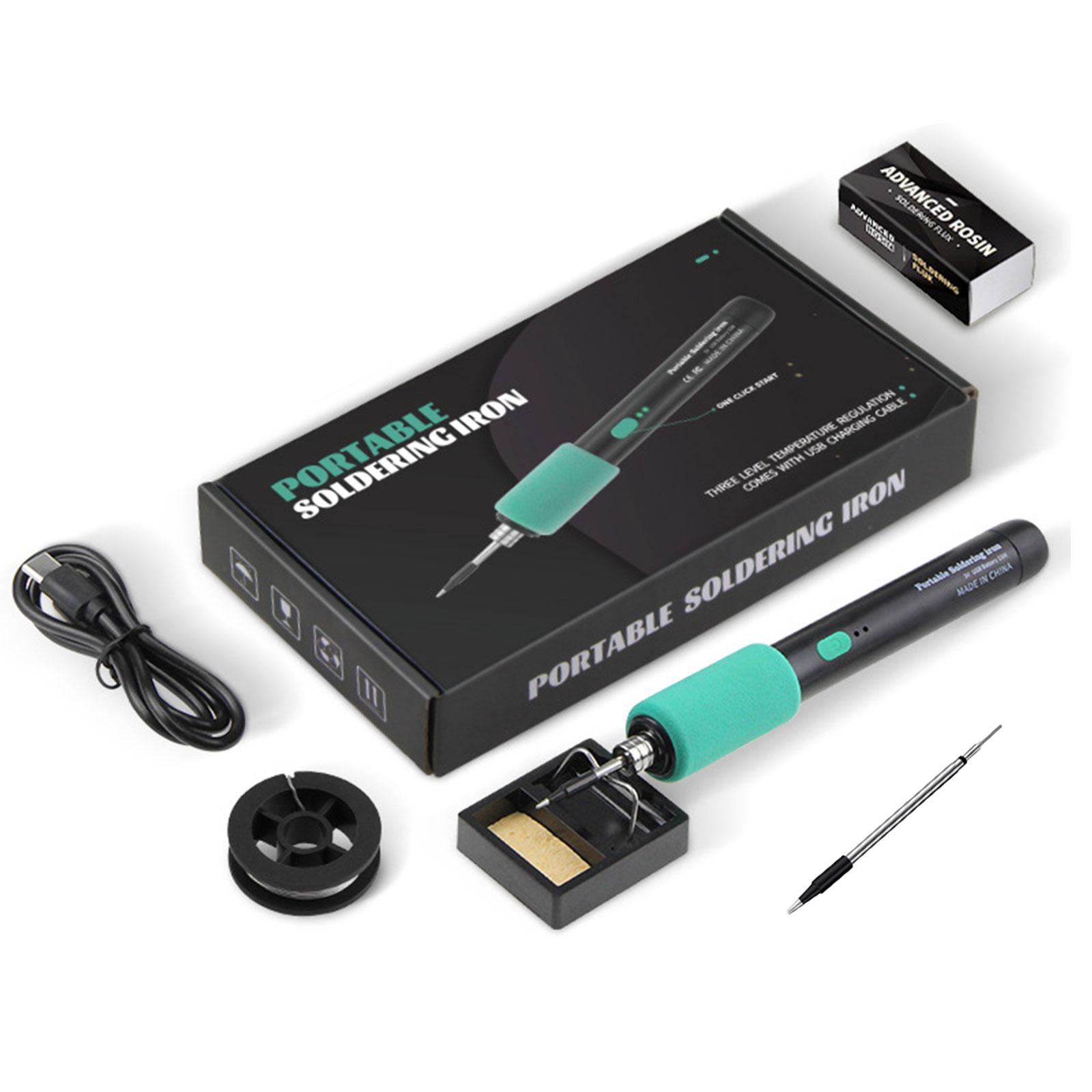 

Портативный беспроводной 15 Вт USB-перезаряжаемый мини-паяльник с подставкой и паяльной головкой для самостоятельного ремонта и ремонта электроники 1