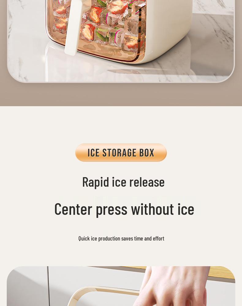 One-Key Ice Tray Mold Set: Food-Grade, Convenient Ice Cube Tray & Bucket for Home Use