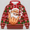 Hip Hop Pop Music Funny Rock on Santa Claus Hoodie for Women Personality Streetwear Pullover Hoodie Holiday Party Fashion New 2026