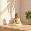 Garden Ornament with Mosaic Finish Meditative Style Mini Buddha Statue Stone