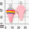 12 Mixed Color Resin Ice Cream Pendant Charms for DIY Jewelry