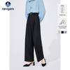 Navigare Women's Cinched Waist Wide-Leg Straight Pants