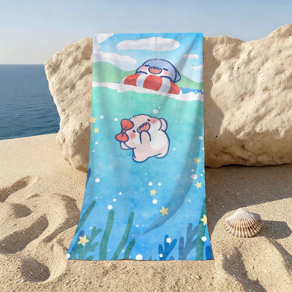 Cartoon B-Bigface Cute Shark Towel Towels For Beaches Yoga Studios Gyms Hot Springs Swimming Pools And Picnics