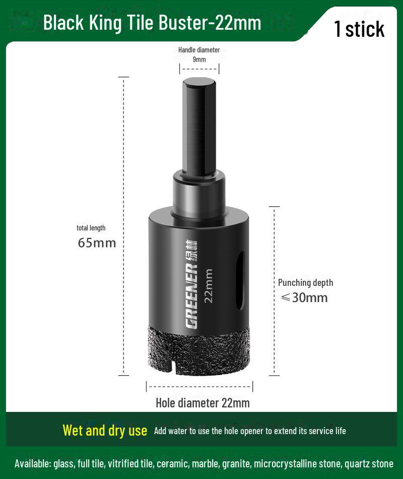 Burghiu pentru plăci ceramice Green Forest pentru sticlă și marmură