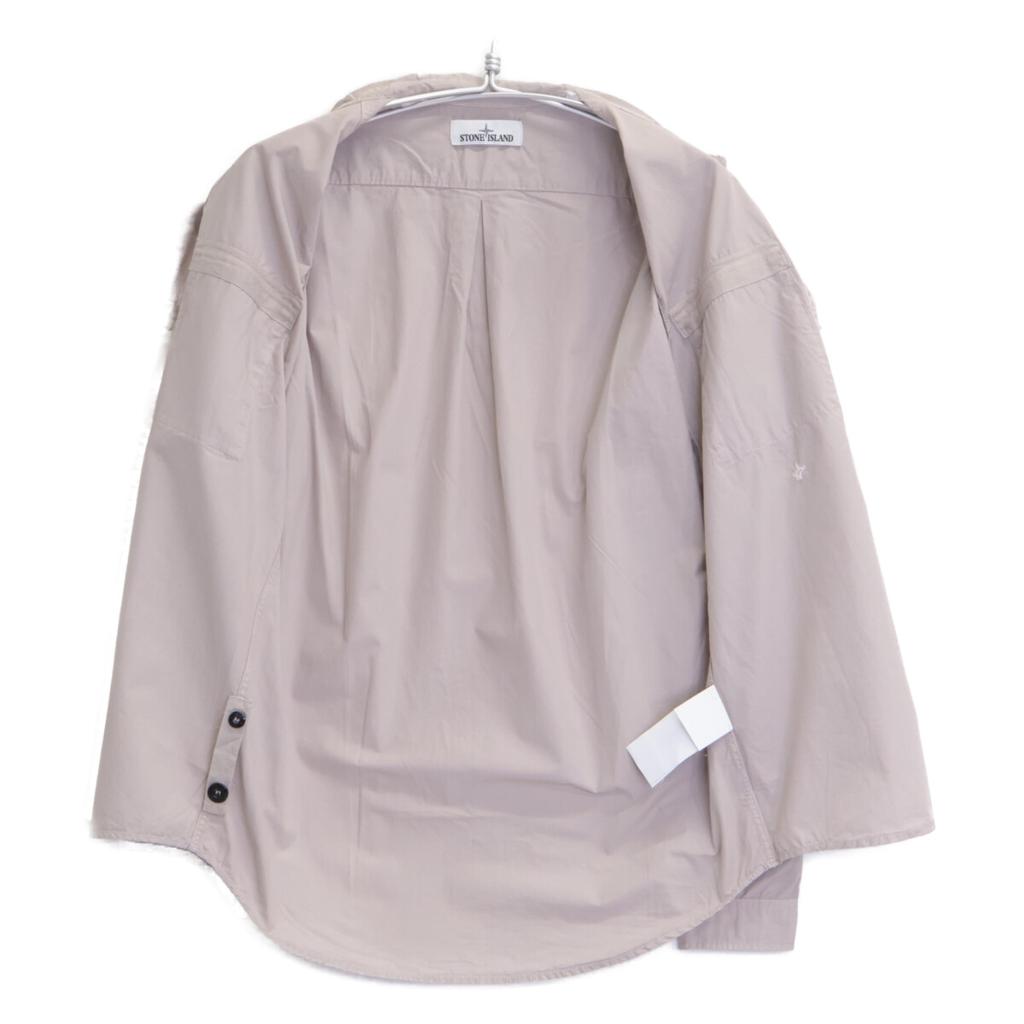 STONE ISLAND 671511101 One-point embroidered shirt tops M beigeUsed