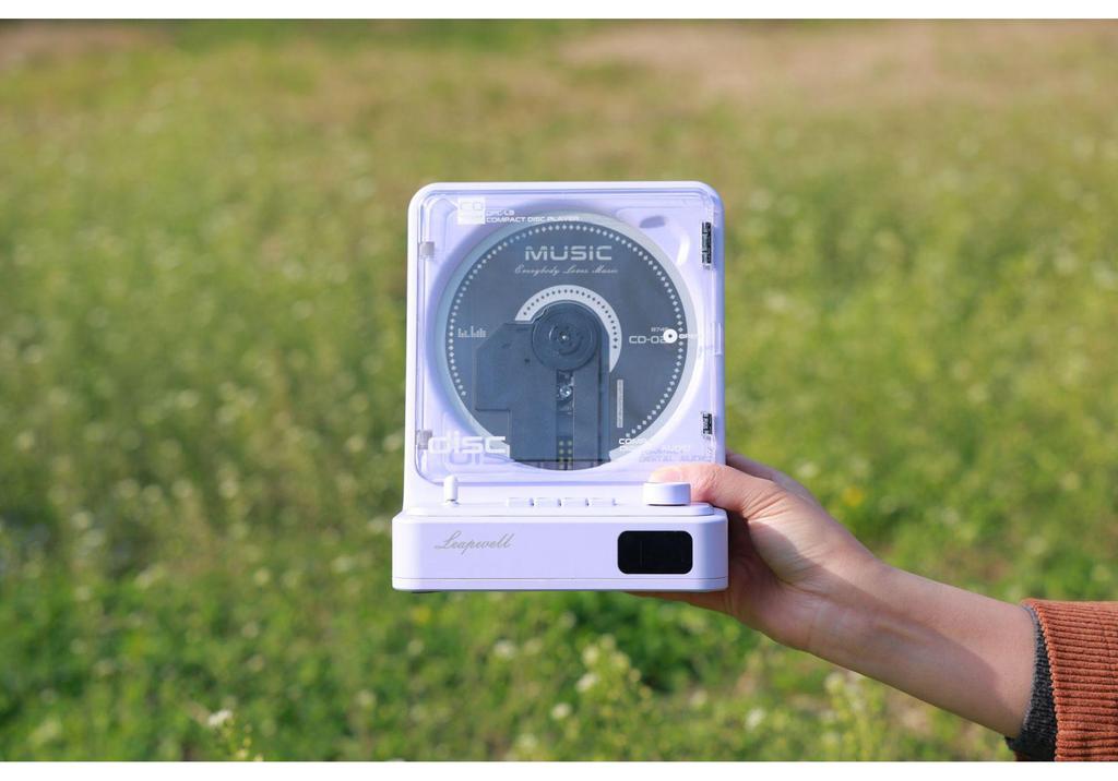 Retro Bluetooth Rechargeable Portable CD Player - Vinyl Disc Music Themed Custom Gift