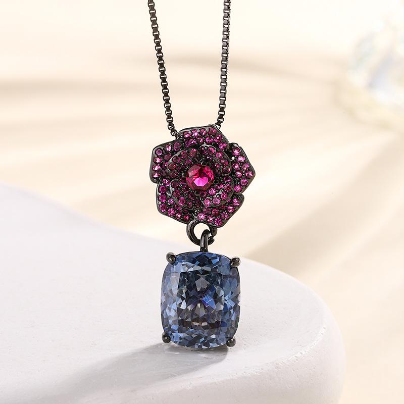 Jewelry Copper Bottom Gold-Plated Simulation Bird'S Nest Cut Black Gold Retro Camellia Set 10 * 12