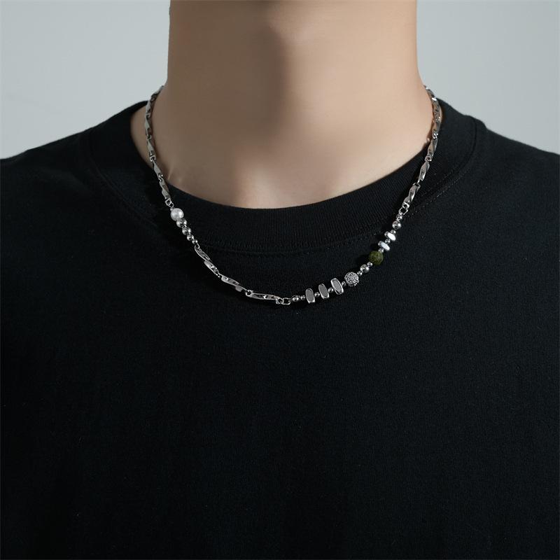 Nischen Design High-End Titanstahl Mobius Ring Spleißkette Herren Hip-Hop Vielseitig Schlüsselbein Kette Pullover Kette Trend