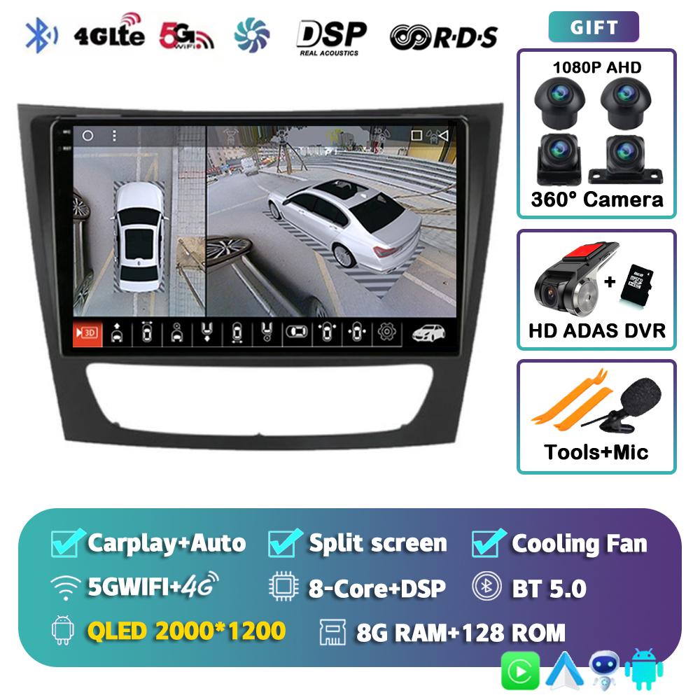 Android 14 Carplay Car Multimedia For Mercedes Benz E-class W211 E200 E220 E300 E350 E240 E270 E280 CLS CLASS W219 2 Din Stereo