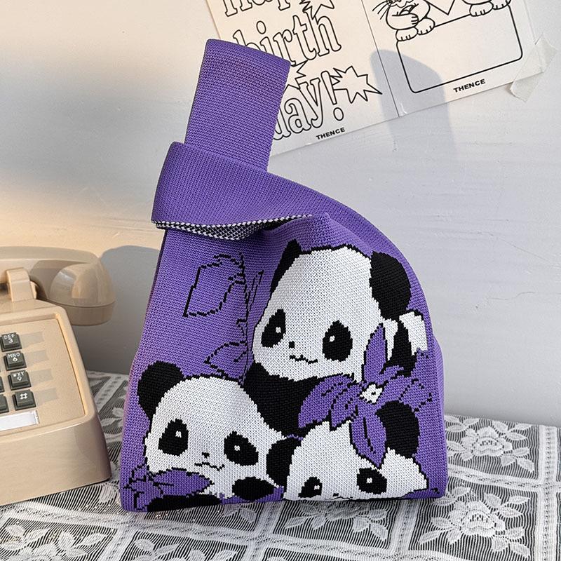 Kuanzhai Alley Souvenir: Chengdu Panda Grandpa Knitted Women's Tote Bag
