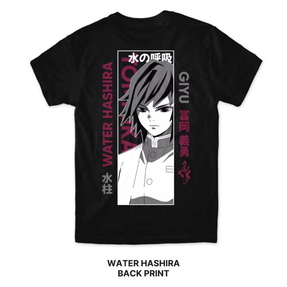 Demon Slayer Hashira Series T-Shirt Manga Anime Black Front Print Crafter Tshirts Men Short-sleeved Women Anime Graphic Kids Tee