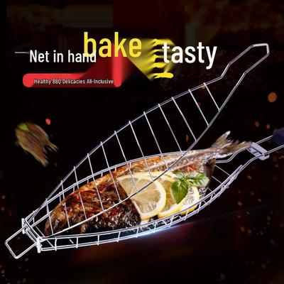 Fish Grilling Basket with Wooden Handle