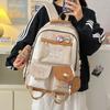 Korean Version Ins Large-capacity College Style Contrasting Color Student Schoolbag New Men's and Women's Backpacks Junior High School High School