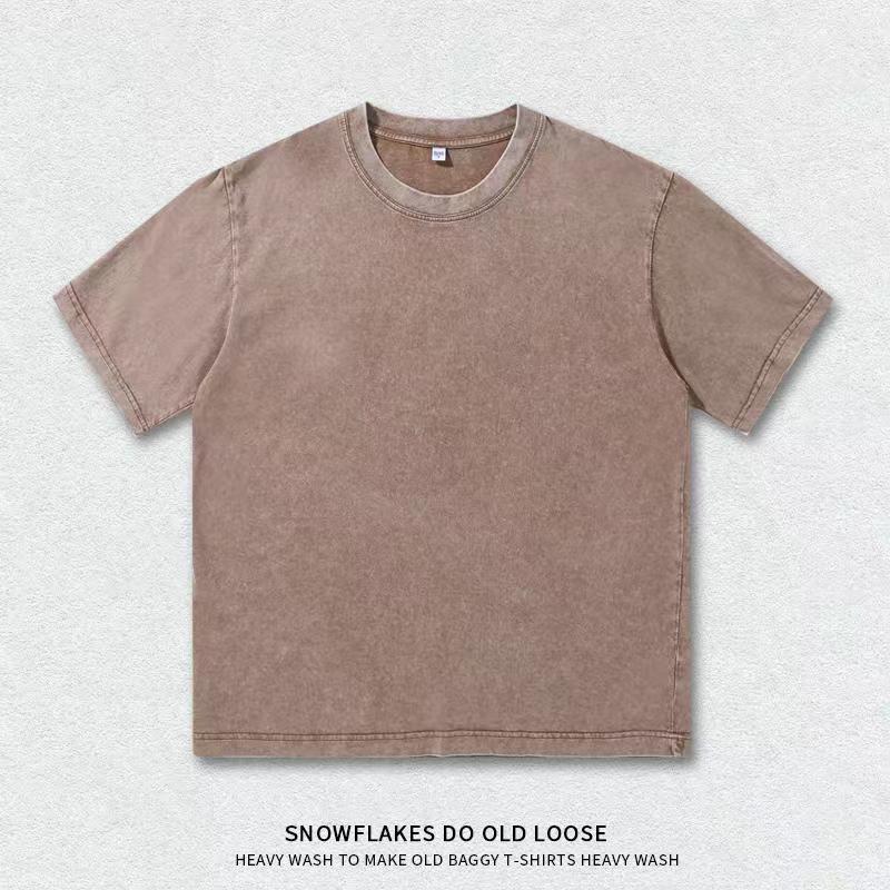Retro Distressed 300g Unisex Loose Fit Drop Shoulder Tee