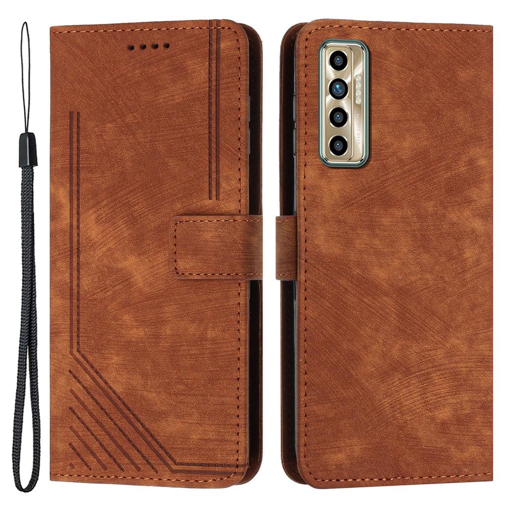 For TECNO Camon 17P/17 Pro Anti-Scratch PU Leather Wallet Phone Case Skin-Touch Flip Stand Mobile Phone Cover