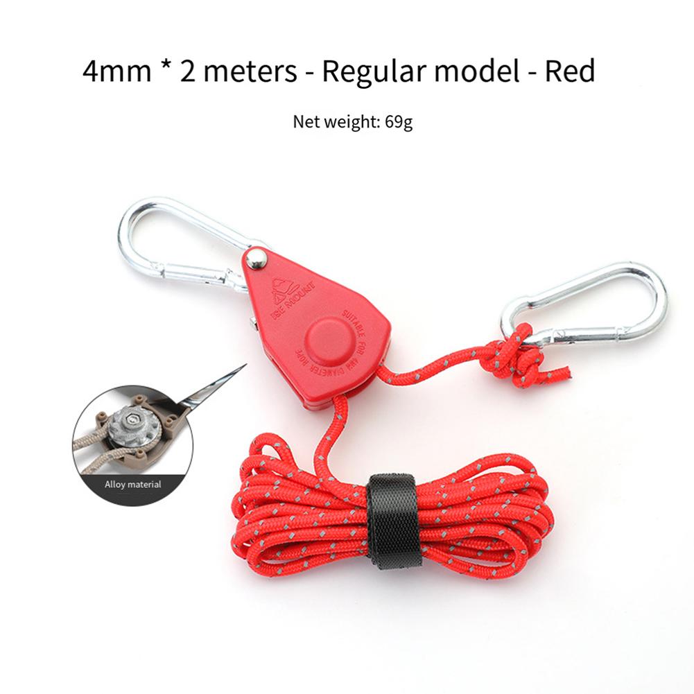 Прочный блок Отражающий оттяжной шнур Шнур для палатки Red (4mm*2 m)