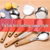 Heat-Resistant Stainless Steel Spatula and Colander Set for Stir-Frying