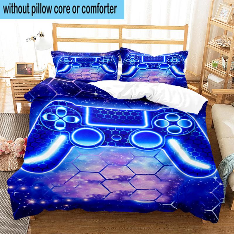 Galactic Gaming Game Controller 3pcs Bedding,Including 1pc Duvet Cover And 2pcs Pillowcases Perfect for Christmas,Ideal for Bedroom, Dormitory
