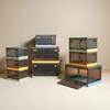 Portable Foldable Injection-Molded Plastic PP Rectangle Storage Box 15L Capacity for Office Textbook Storage (Modern Design)