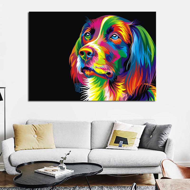 Poster e stampe di animali Pittura a olio Astratta Gorilla Pittura su tela Cane Immagini a parete per soggiorno Quadro Home Decor