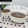 Stylish Compact Storage Combo: Round Coffee Table & Sofa Side Table Set