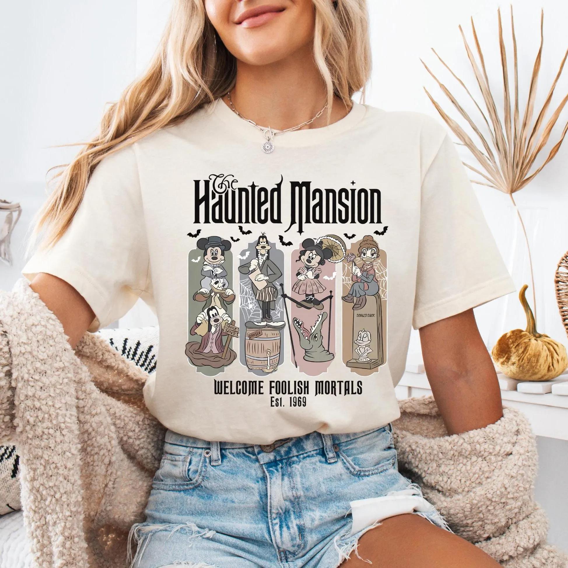 Haunted Mansion MickeyCo Shirt Welcome Foolish Mortals Shirt Disney Family Trip Shirt Funny Mickey Minnie Family Sweater S