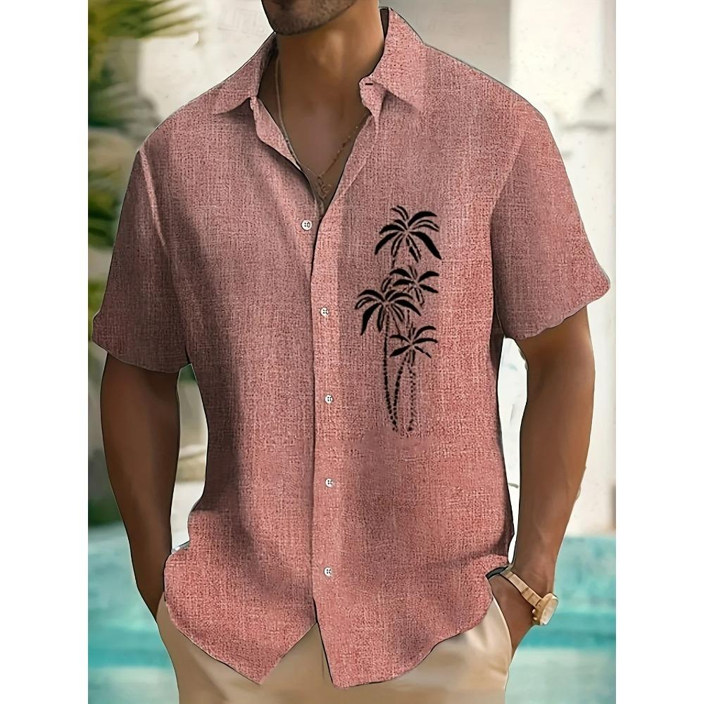 Men's Beach Style Hawaiian Shirt Summer Casual Man Short Sleeve Fashion Print Lightweight Breathable Holiday Party Shirt Tops