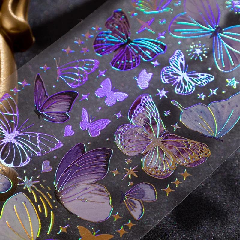 3pcs/pack Butterfly Stickers PET Materials Decor Junk Journal DIY Cut Collage Photo Album Scrapbook Sticker Stationery