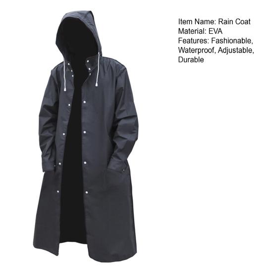 Regenponcho Herren Wasserdicht Lang Regenmantel Kapuze EVA Regenmantel Jacke zum Wandern Radfahren Camping