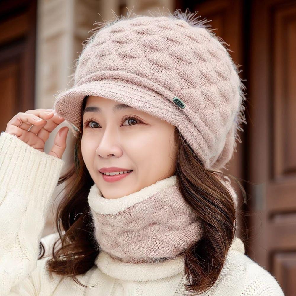 Wool Knitted Wool Hat Ear Protection Duck Tongue Cap Casual Winter Hat for Women