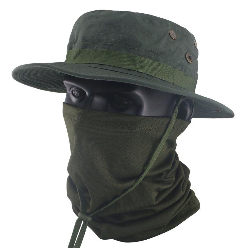 Camouflage Tactical Bucket Hat Set - Outdoor Fishing & Sun Protection Breathable Hat for Men