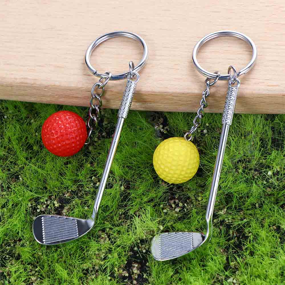Jewelry For Gift Souvenir Ball Golf Ball Key Chain Metal Keychain Mini Golf Racket Ball Pendant