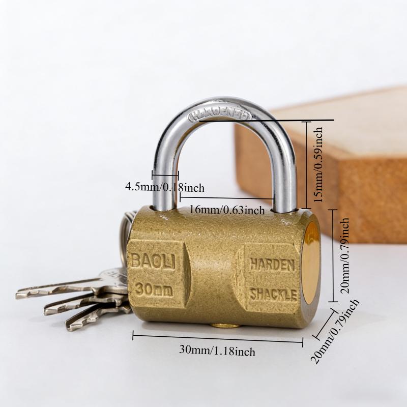 Padlock  Small Locks for Luggage Case Locker Home Improvement Hardware 30mm 40mm Include 3Keys