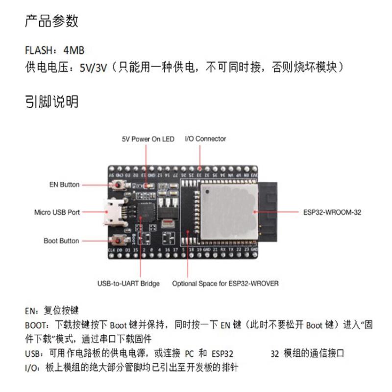 Esp32 Development Board 30P 38P Wifi+Bluetooth Ultra-Low Power Consumption Dual Core Esp-32 32D 32U