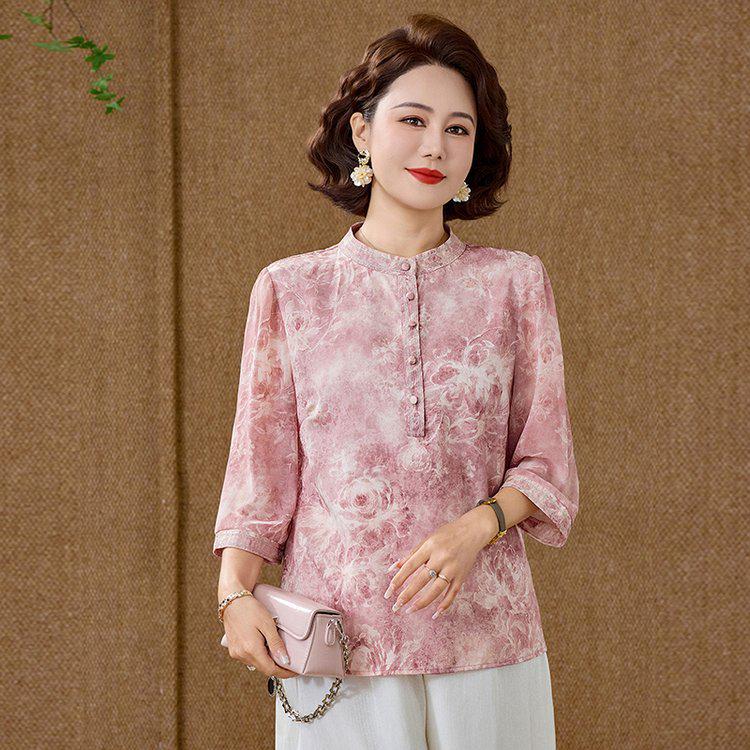 Elegant Chinese Style Short-Sleeve Women s Lapel Top 2026 4XL